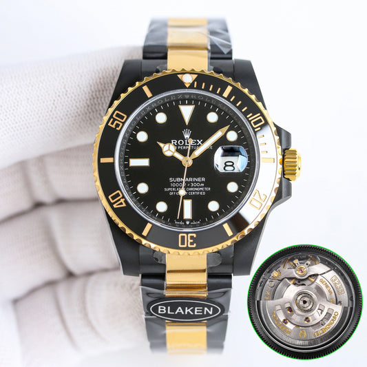** BLAKEN Submariner Series ROLEX Gold & Black Limited Edition
**
