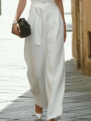 Maeyira Sleeveless Co-Ord Set - Elegant Self-Tie Belt & Slim Fit